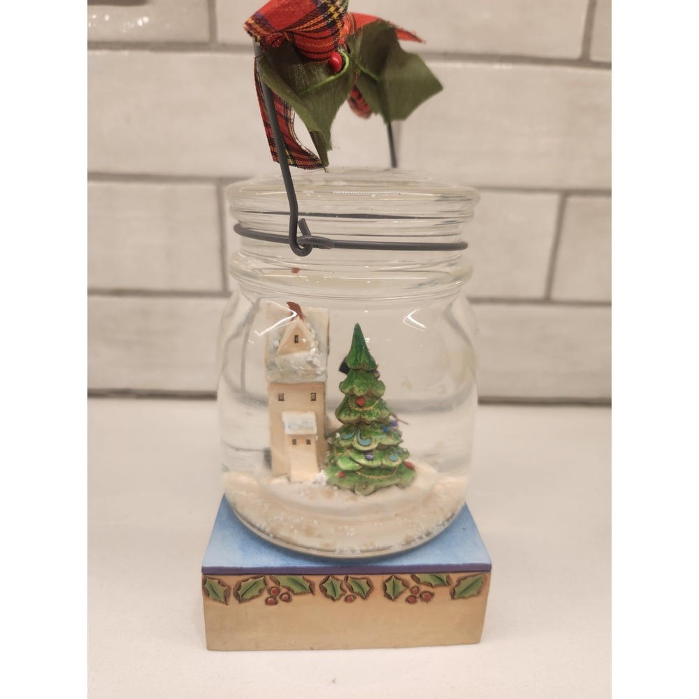 Jim Shore Heartwood Creek Christmas Preserve a Memory Canning Jar‎ Snow Globe - Picture 4 of 11